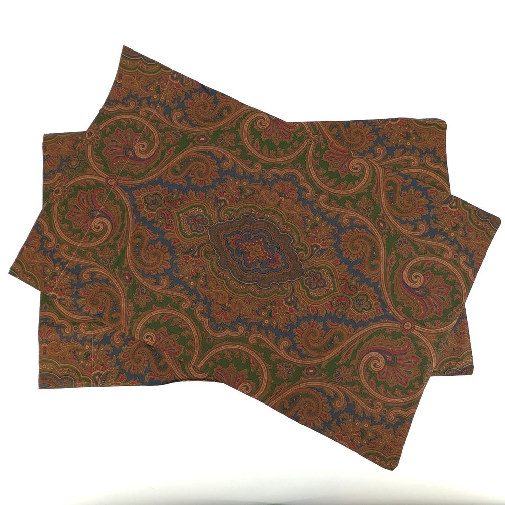 Vintage Ralph Lauren Standard Pillowcase Pair Brianna Elizabeth Paisley Cotton